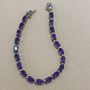Amethyst Silver Tennis Bracelet